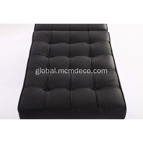 Leather Bench Knoll black leather bench Factory